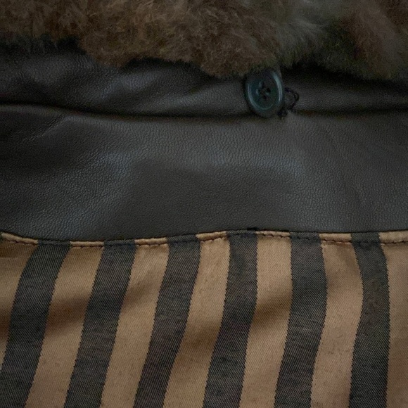 Vintage Brown Rademakers Custom Men’s Muskrat Fur Collar Leather Bomber Jacket - Picture 9 of 10